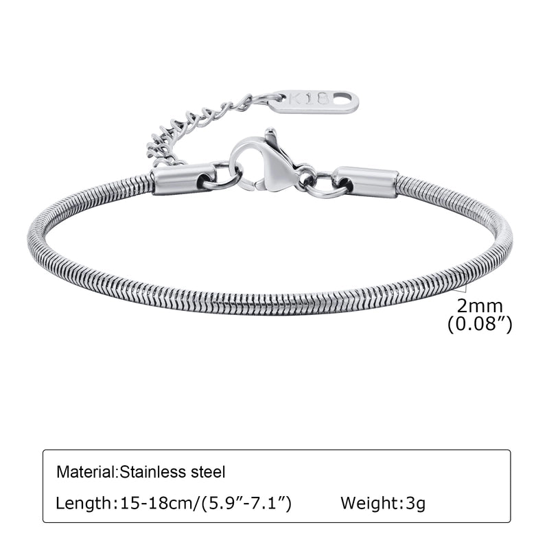 IG Style Minimalist Solid Color 201 Stainless Steel 18K Gold Plated Bracelets In Bulk