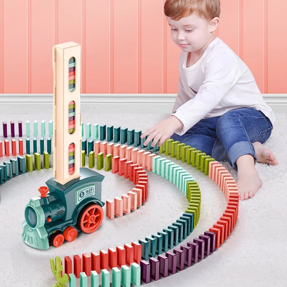 🔥Dominoes Automatic Domino Train Educational Toy