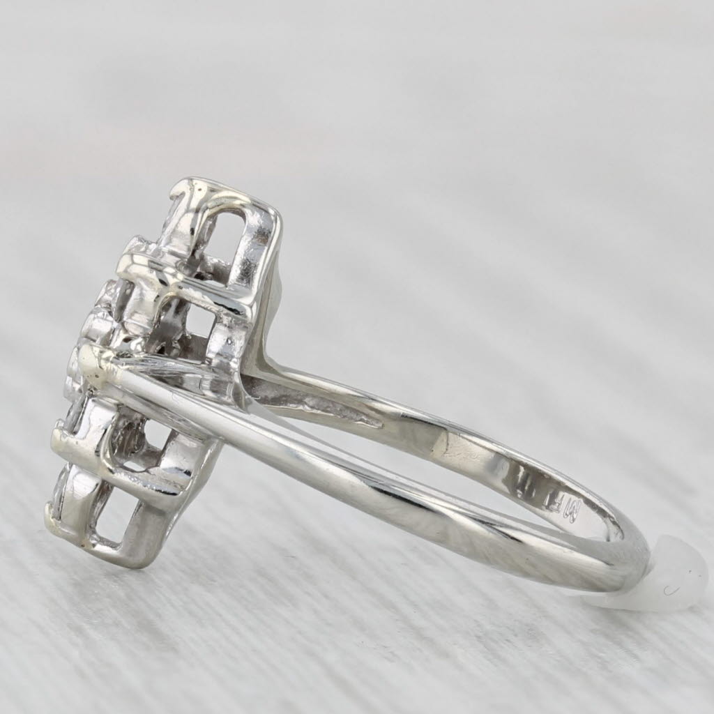0.33ctw Diamnd Cluster Ring 10k White Gold Size 3