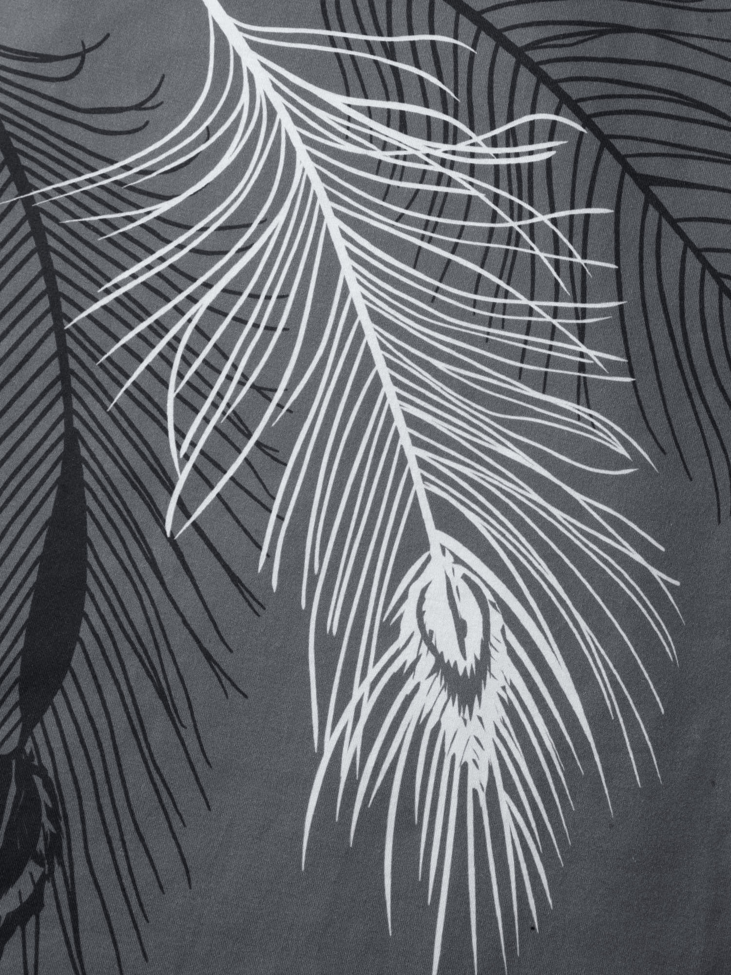 Stretchy Feather Print Cut-Out Sleeve T-Shirt
