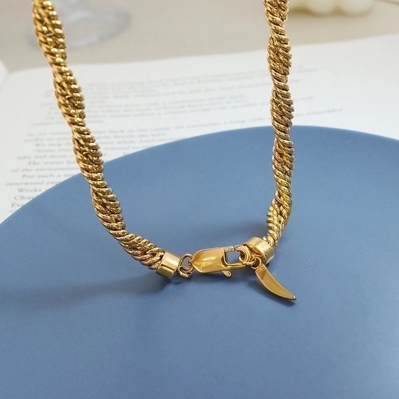 Minimalist Twist Titanium Steel Plating Bracelets Necklace