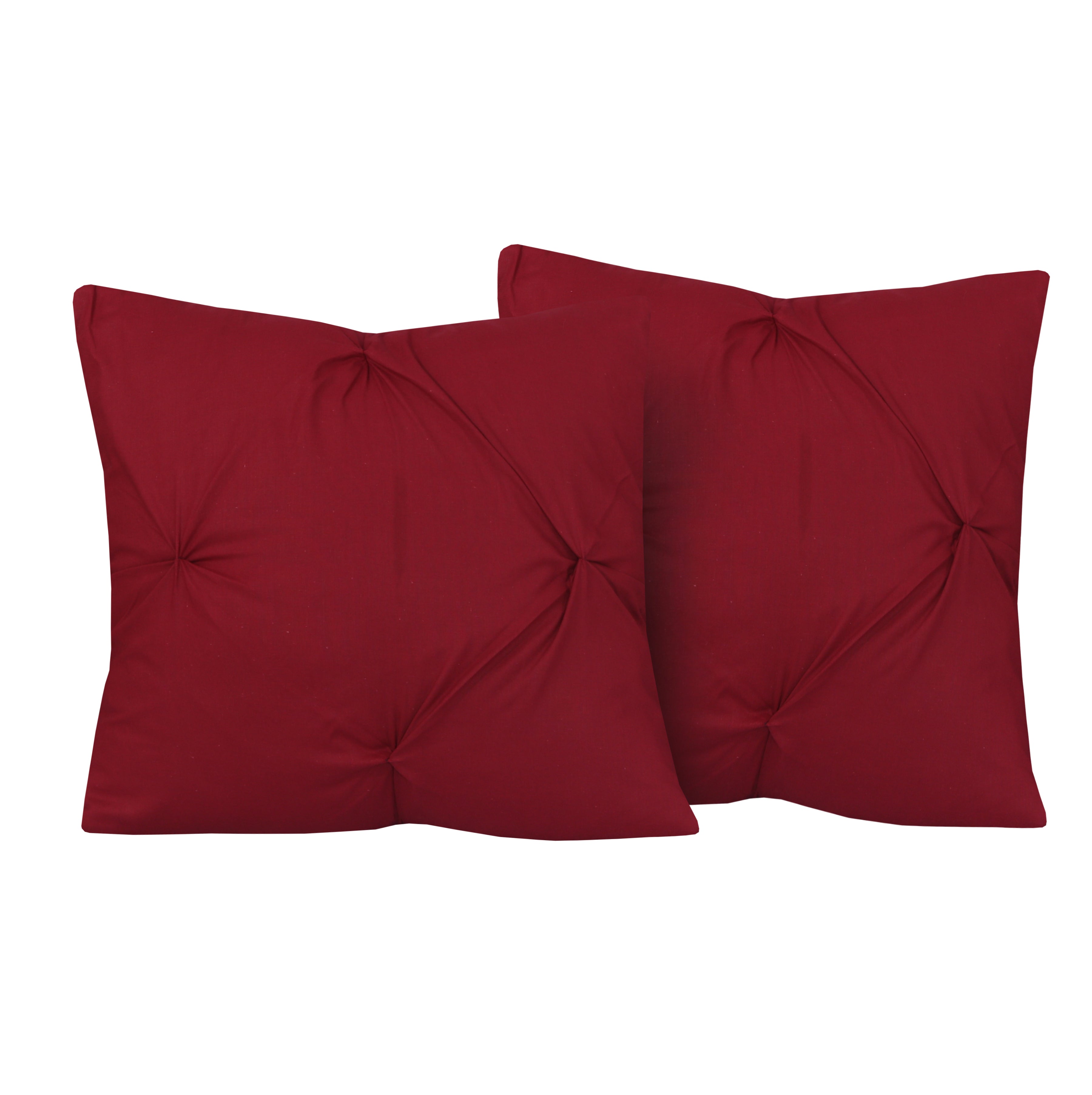 Maroon Pin Tuck-Cushion Covers Pack of Two