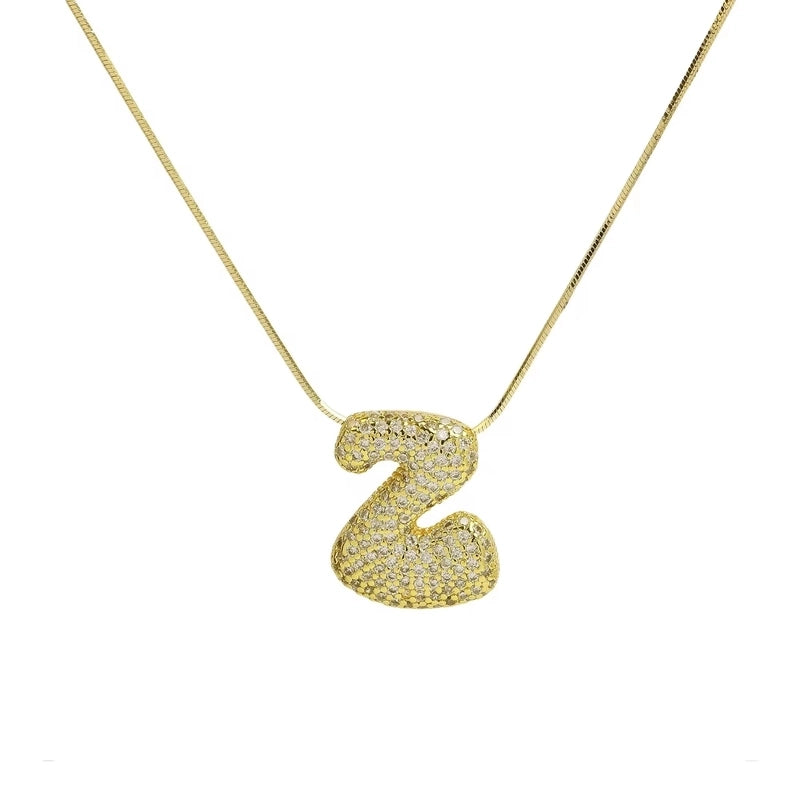 Minimalist Classic Style Letter Copper Plating 18K Gold Plated Pendant Necklace