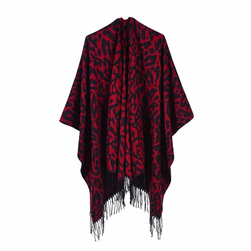 Women's Streetwear Color Block Solid Color Polyester Tassel Shawl