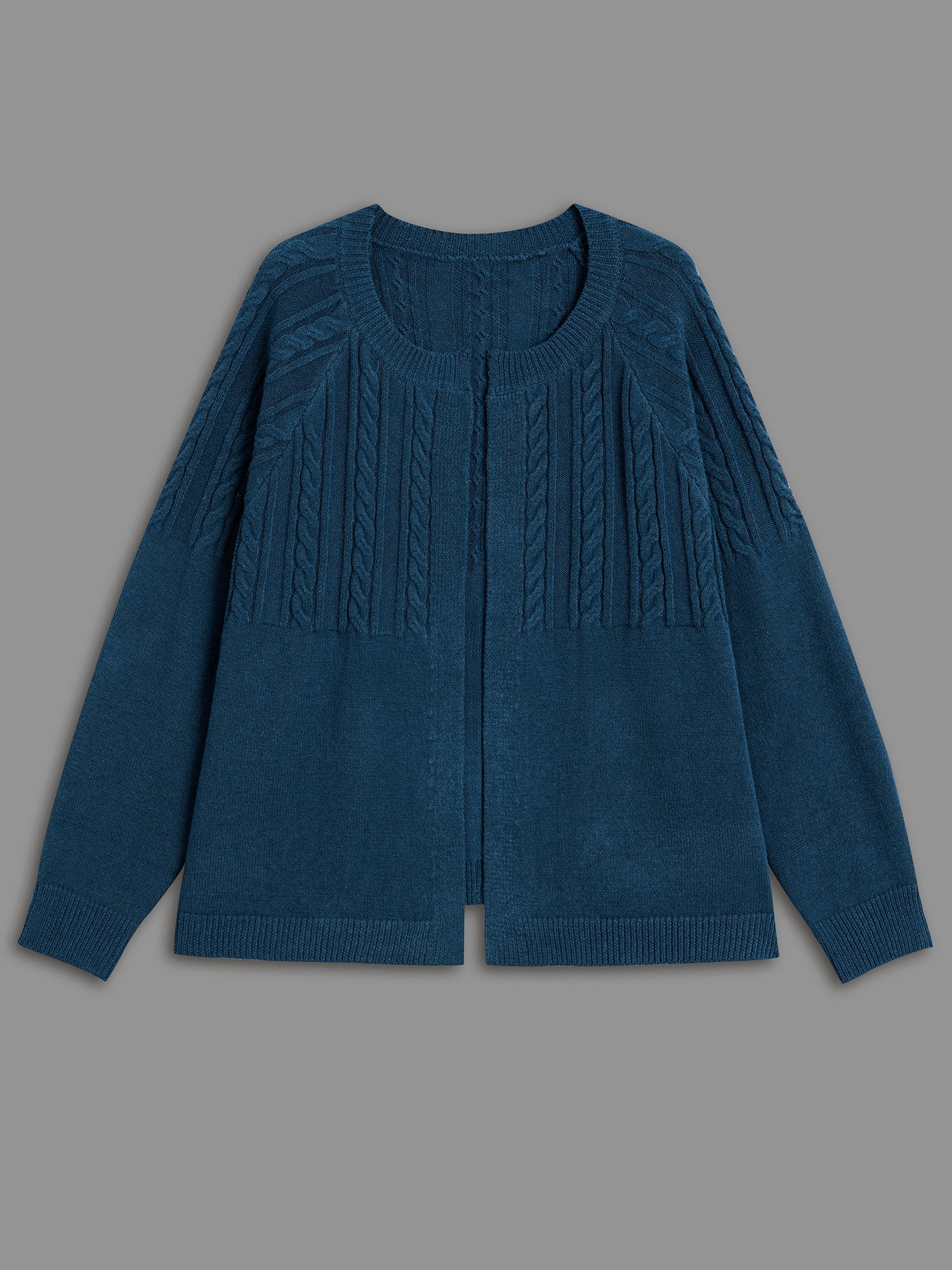 Supersoft Essentials Cable Knit Open-Front Cardigan