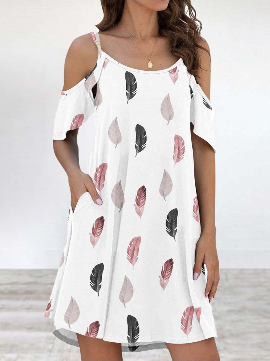 Elegant Print Flounce O Neck Dresses(11 Colors)