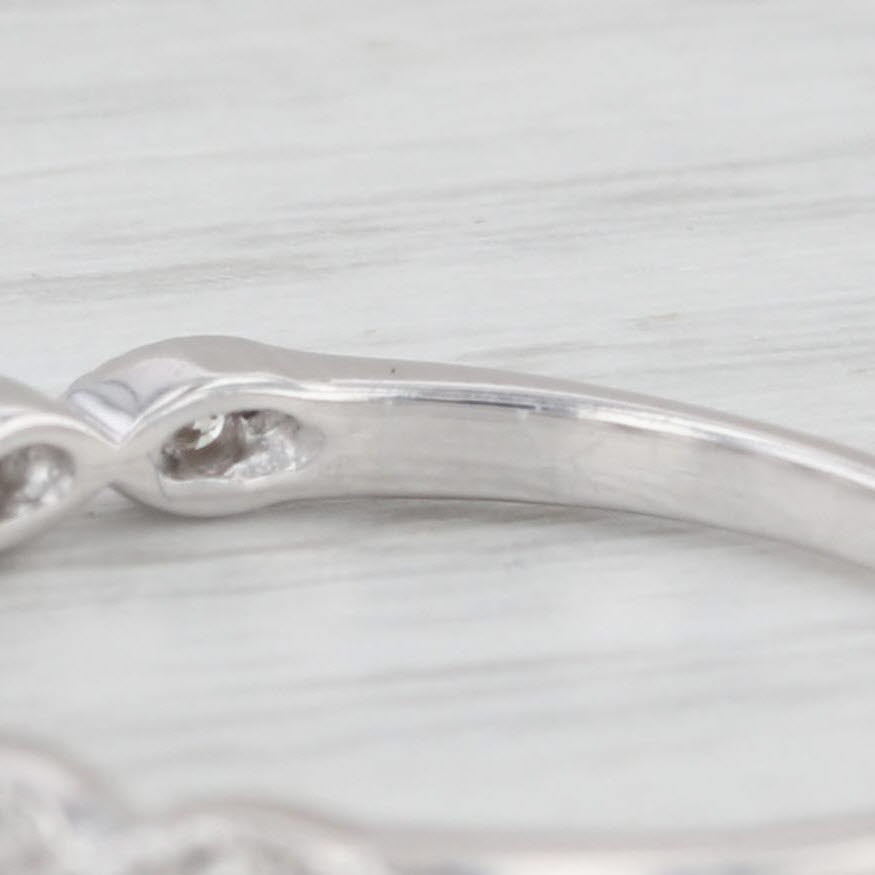 0.10ctw Diamond Wedding Band 10k White Gold Stackable Ring Size 6.5