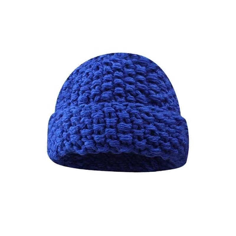 Coarse Yarn Pineapple Pattern Autumn And Winter Knitted Hat Women's Big Head Circumference Warm Ear Protection Make Face Look Smaller Woolen Cap