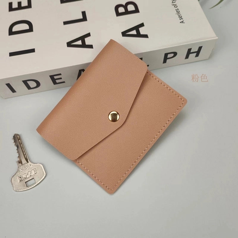 Unisex Solid Color Pu Leather Flip Cover Coin Purses