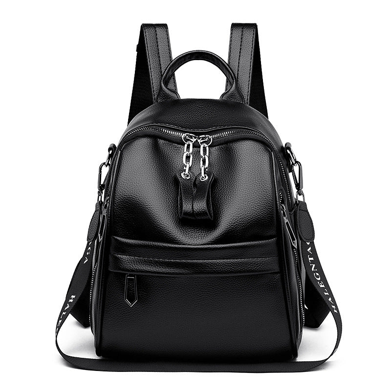 Trendy Soft Leather Unisex  Backpack