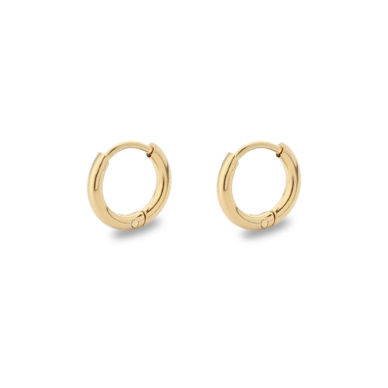Minimalist Solid Color Stainless Steel Hoop Earrings 1 Pair