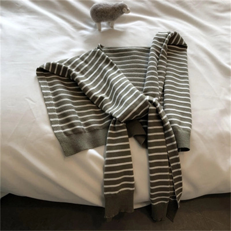 Women's Lady Stripe Knit Shawl
