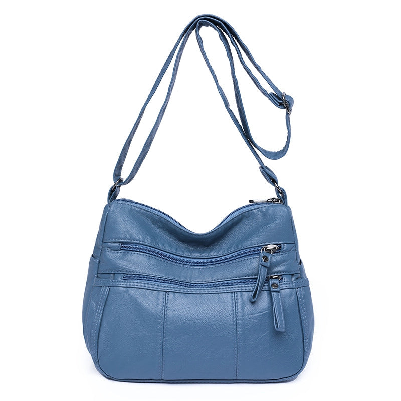 Women's Pu Leather Solid Color Vintage Style Classic Style Square Zipper Shoulder Bag Crossbody Bag