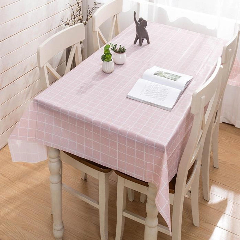 Plaid Tablecloth Waterproof Anti-scald And Oil-proof Household Rectangular Small Fresh Disposable Tablecloth  Coffee Table Tablecloth