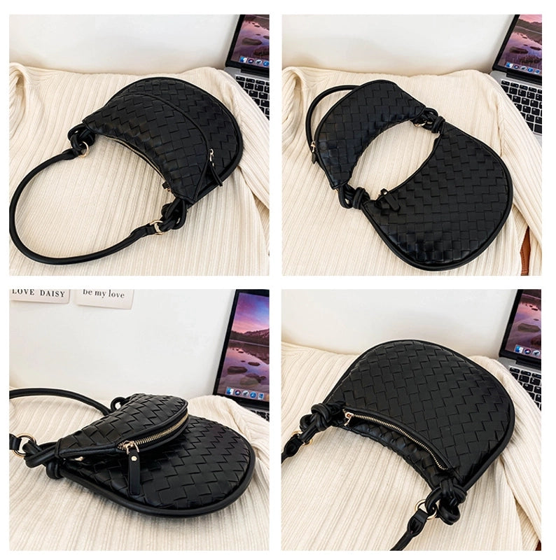 Women's Medium Pu Leather Solid Color Basic Vintage Style Dumpling Shape Flip Cover Underarm Bag
