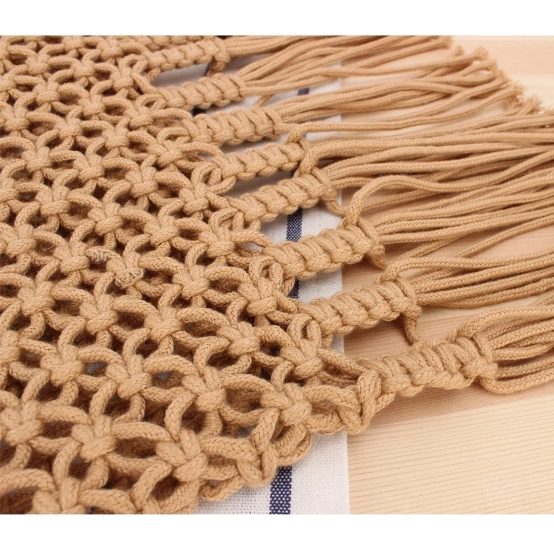 Women's Vacation Beach Solid Color Cotton Shopping Bags