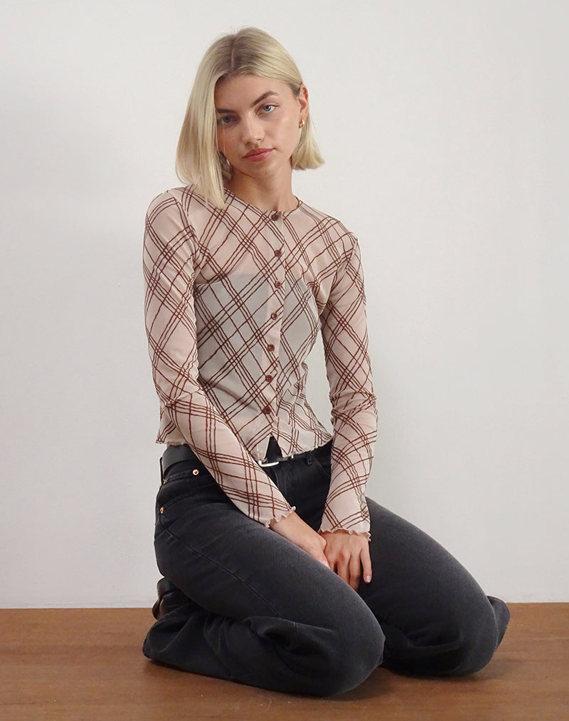 Kahula Shirt in Sketchy Stripe Nude