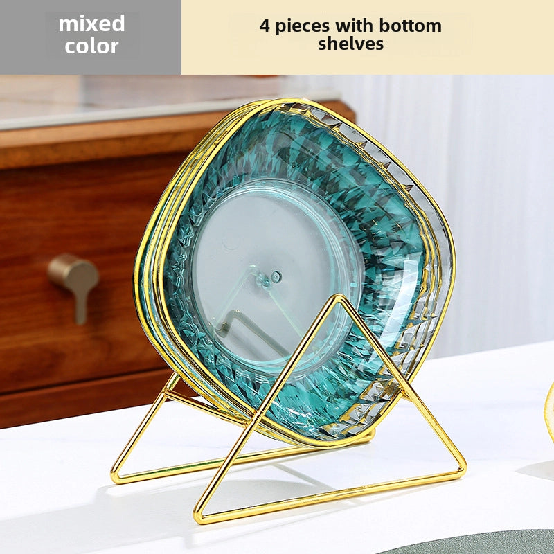Light Luxury Transparent High-grade Bone Spitting Dish Household Dining Table Bone Dish Food Grade Snack Dish Fruit Dish Candy Nut Dish