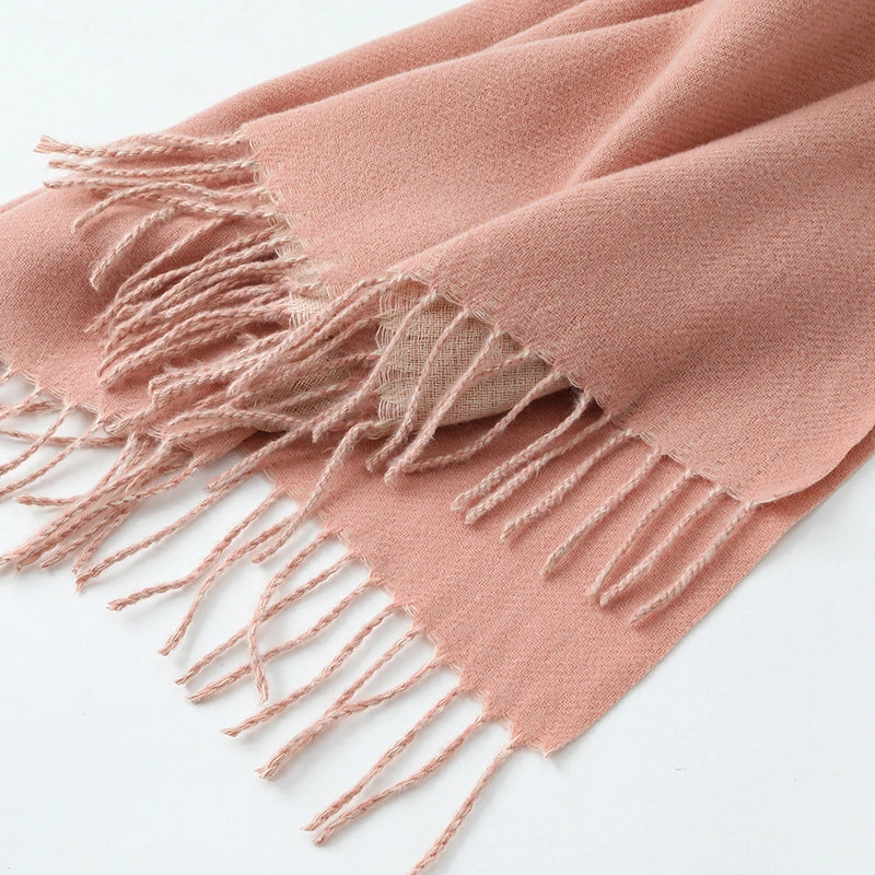 Cashmere Scarf Women's Winter Hot Imitation Cashmere Scarf Men's Shawl  Thickened Double-sided Wool Scarf