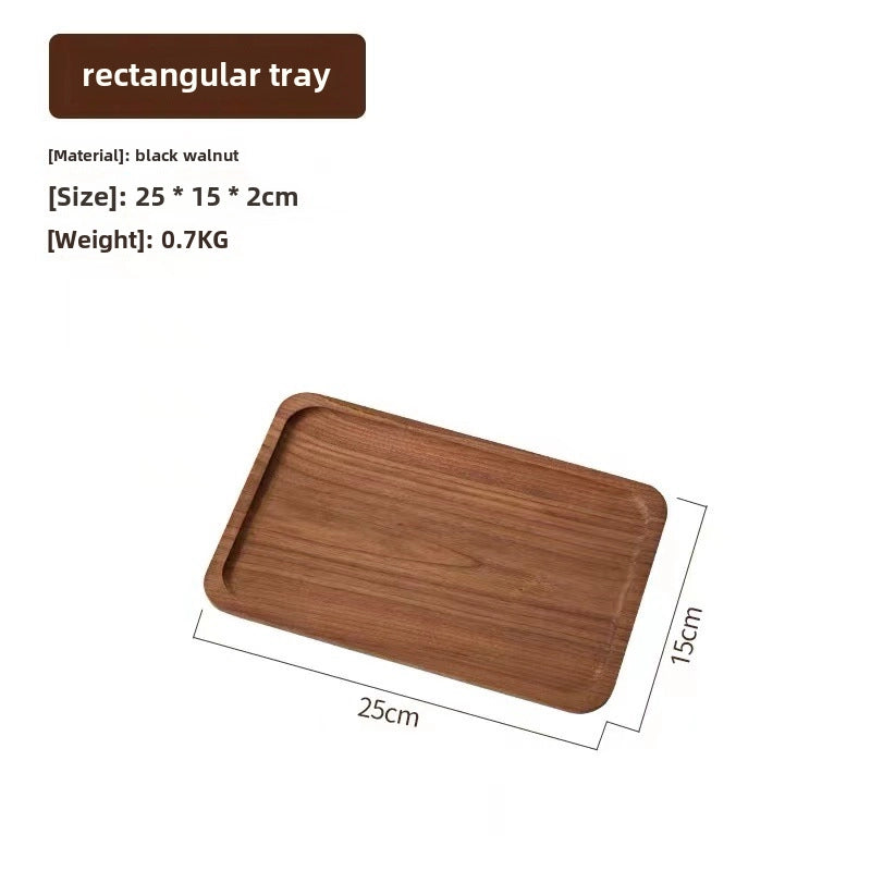 Oval Wooden Tray Solid Wood Rectangular Plate Black Walnut Afternoon Tea Coffee Tray Exquisite Small Tray