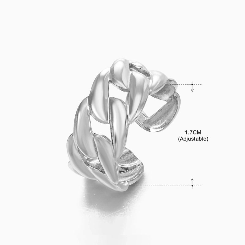 3 Pieces Basic Classic Style Geometric Leaf Stainless Steel Plating Open Rings