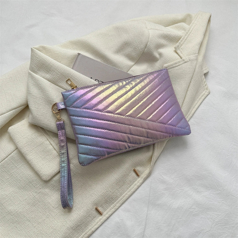 Gold Silver Colorful Pu Leather Solid Color Square Clutches