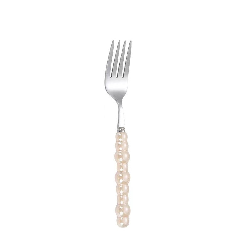 Ceramic Pearl Handle Stainless Steel Knife. Fork And Spoon Creative Light Luxury Western Food Hotel Steak Knife Dessert Spoon Tableware Suit