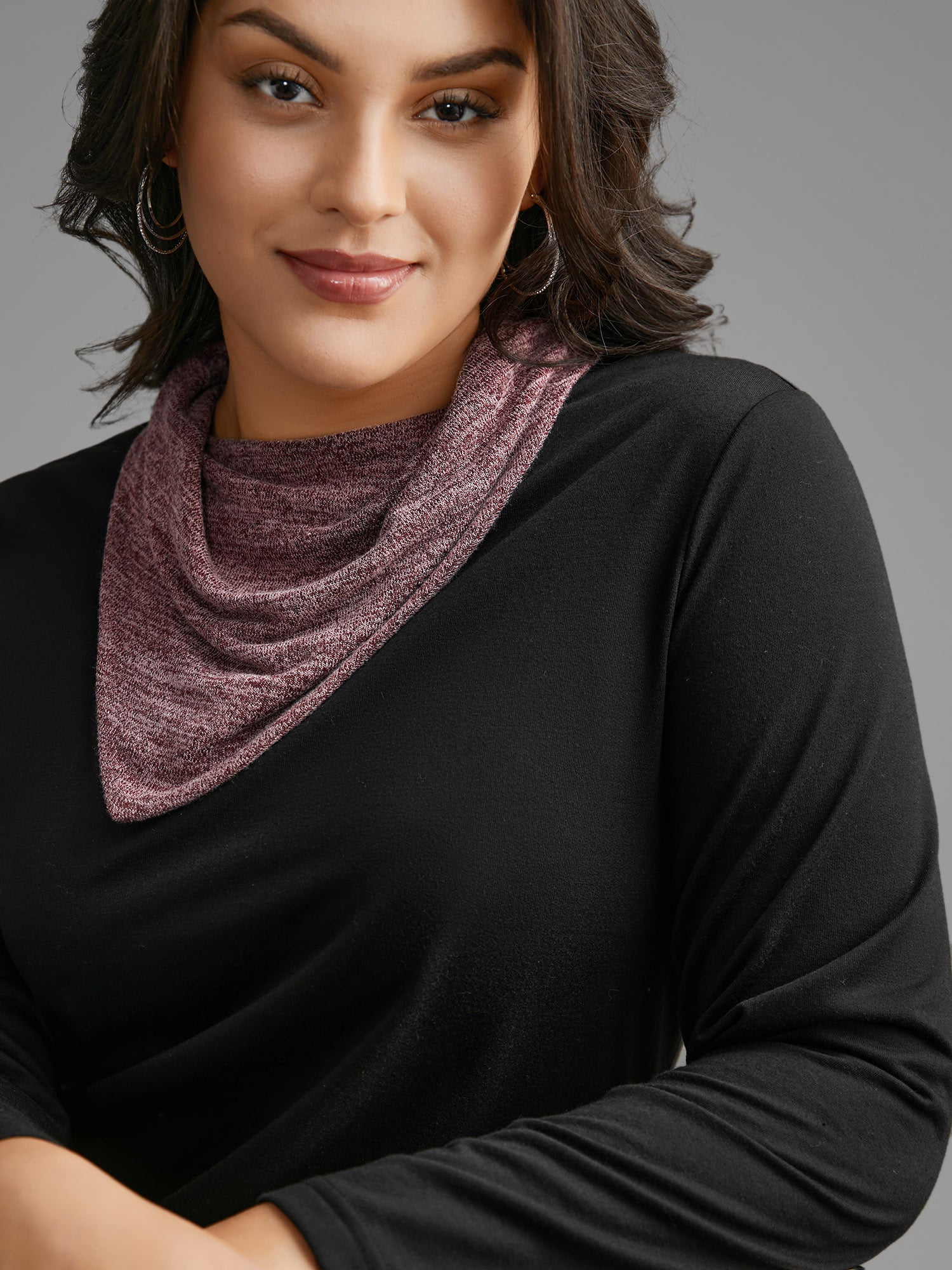 Heather Patchwork Turtleneck Midi Dress