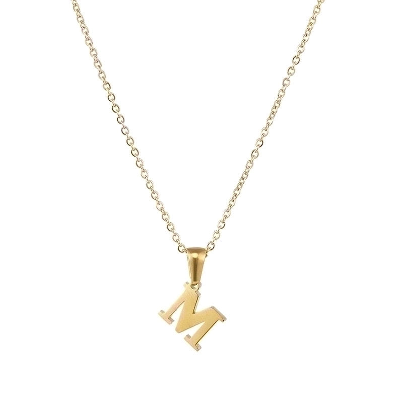 Minimalist Letter Stainless Steel Necklace 1 Piece