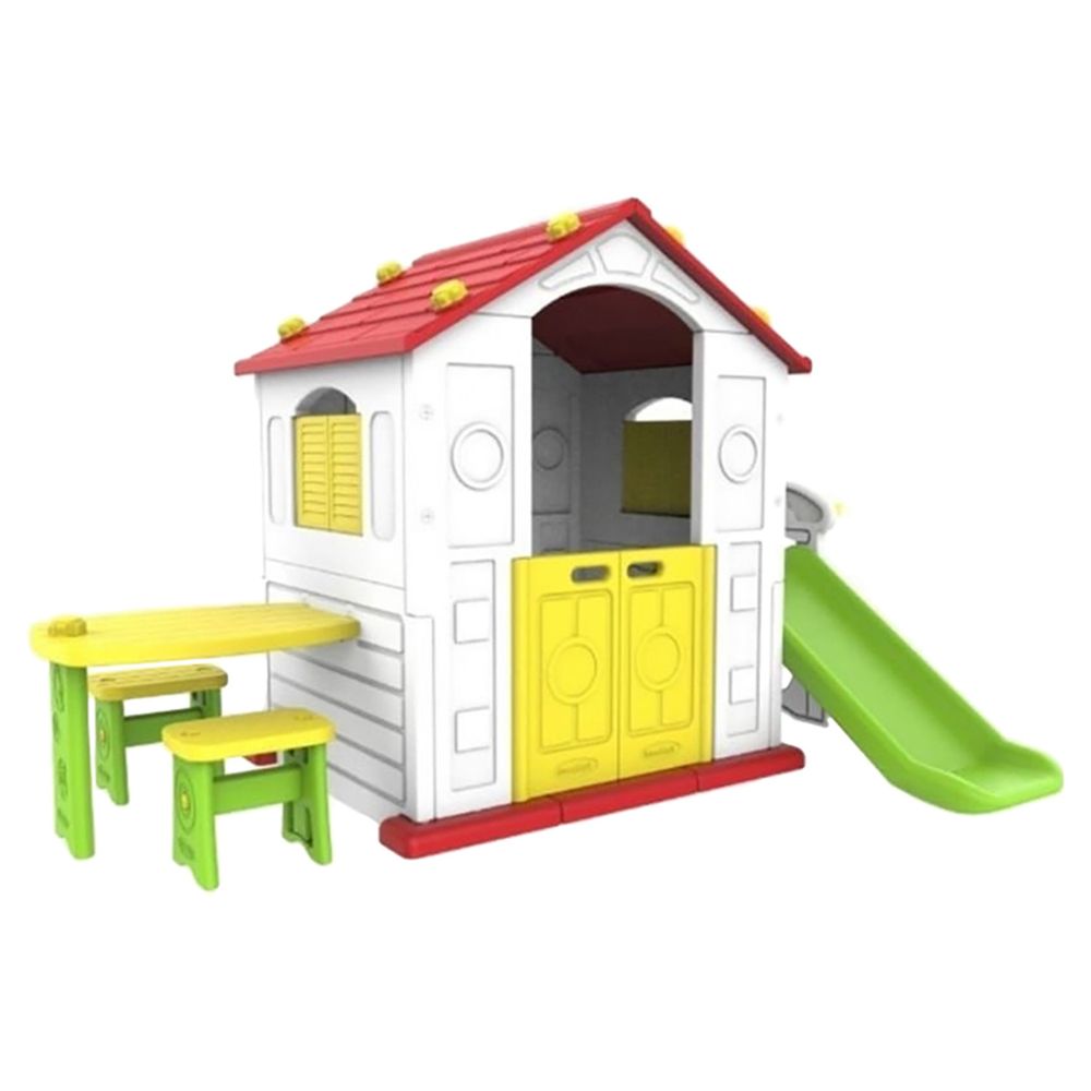 KIDS ACTIVITY PLAYHOUSE WITH SLIDE & TABLE