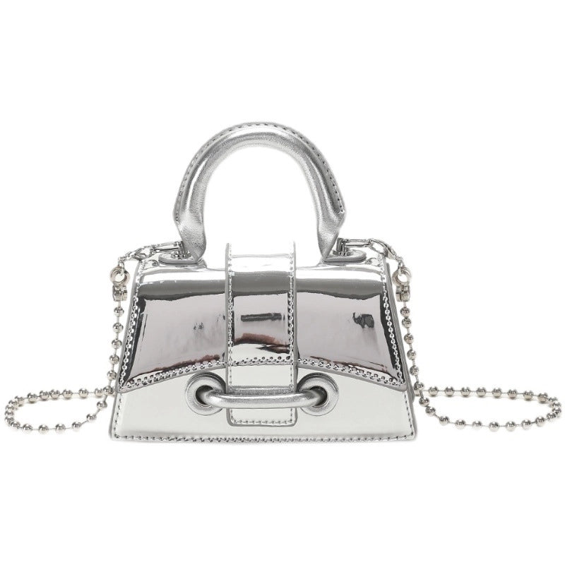 Women's Mini Pu Leather Solid Color Classic Style Magnetic Buckle Handbag