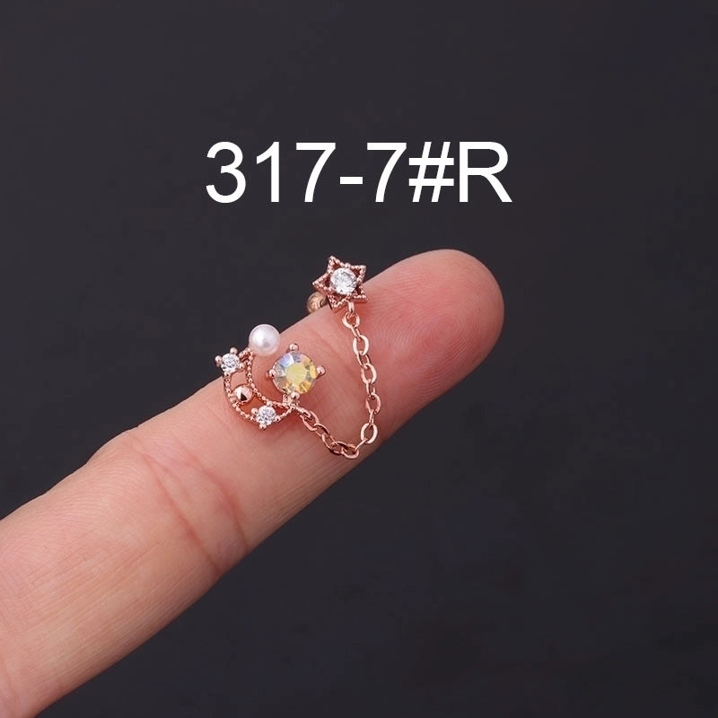 Ear Cartilage Rings & Studs Geometric Copper Plating Artificial Gemstones
