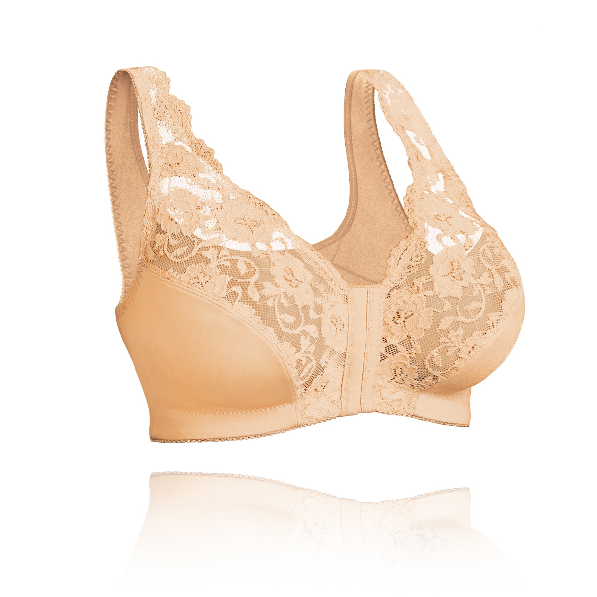 Front hooks. stretch-lace. super-lift. and posture correction – ALL IN ONE BRA!