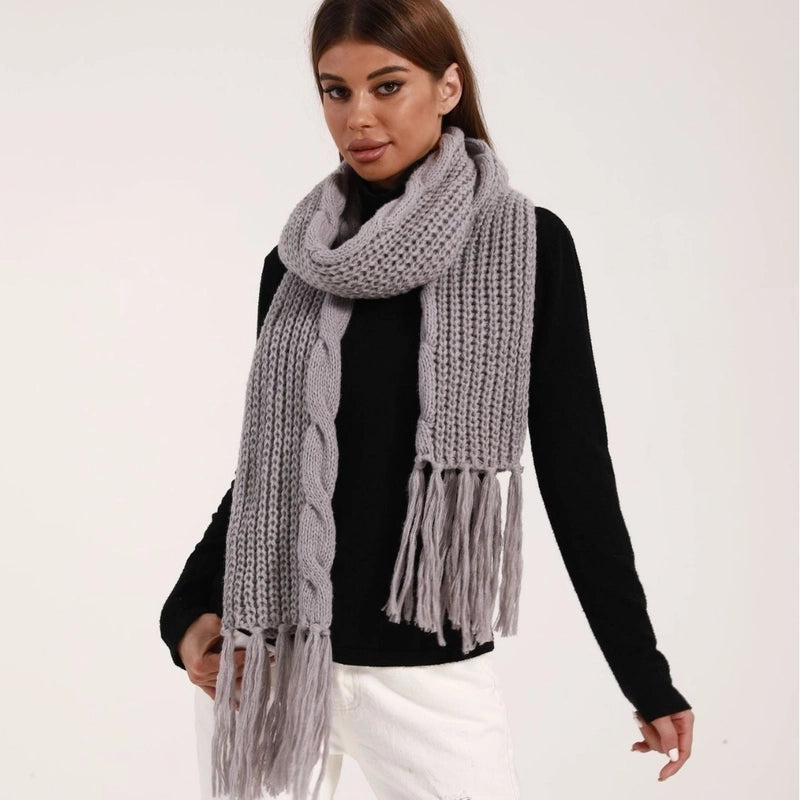 Women's Sweet Minimalist Solid Color Mohair Knitted Scarf