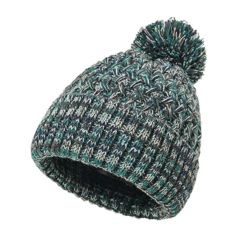 Hot Sale Knitted Hat Autumn And Winter Fur Ball Colorful Wool Hat Adult Warm Pullover Hat