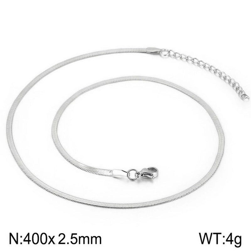 Classic Style Solid Color Titanium Steel 18K Gold Plated Plating Chain Necklace
