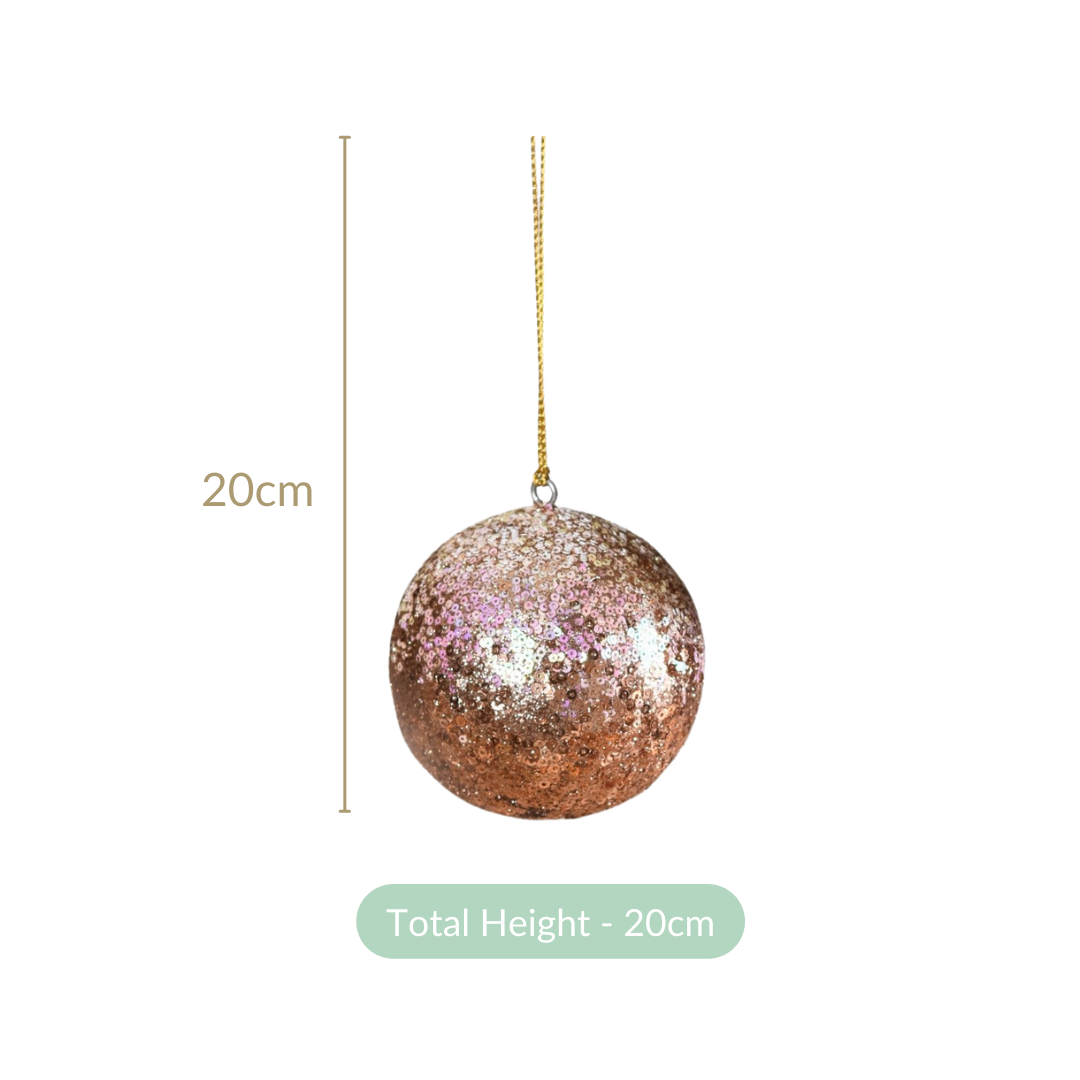 Sequin Baubles For Christmas Tree Decoration Set of 2