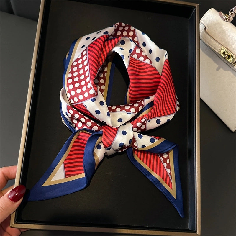 Women's Lady Printing Polyester Silk Scarf