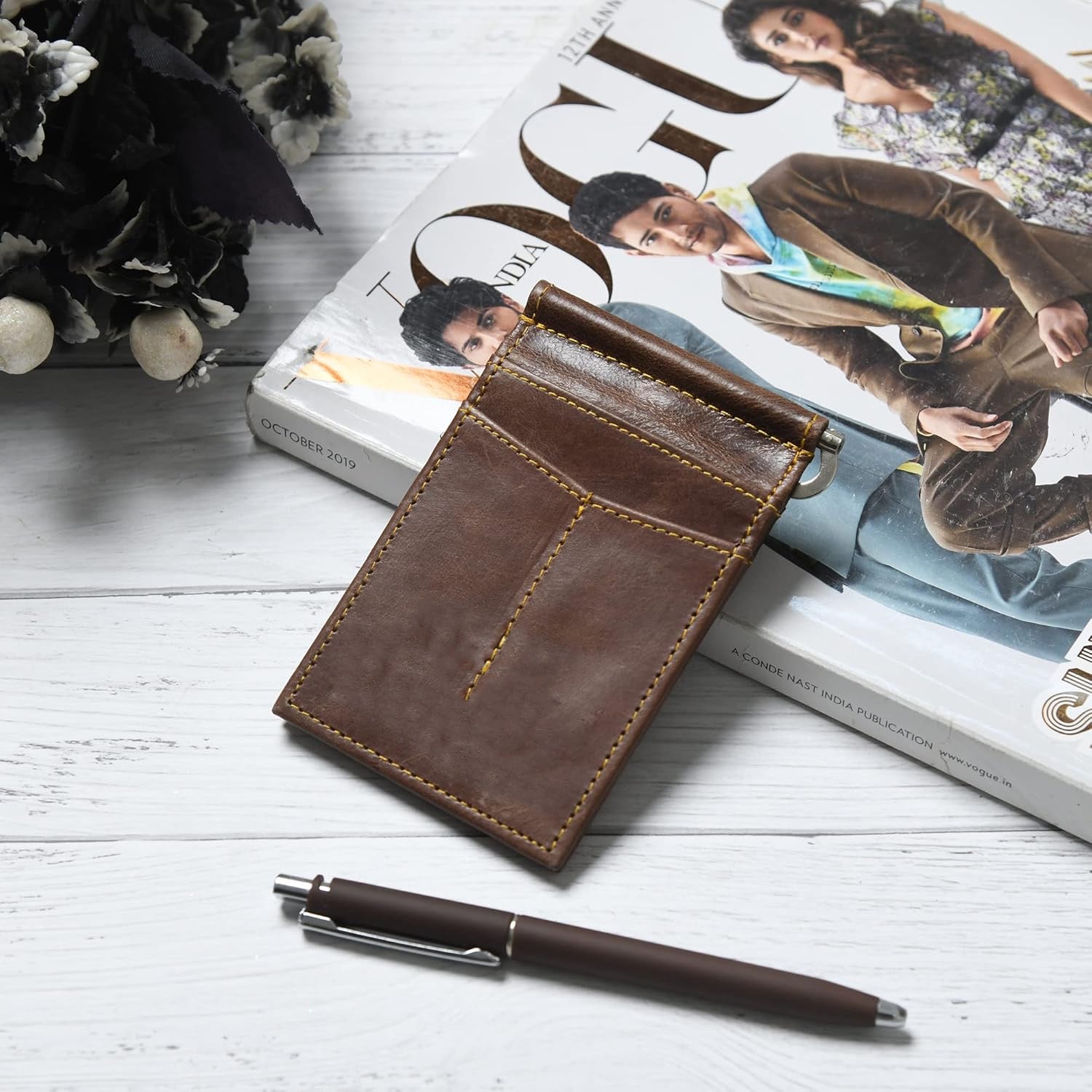 Money Clipper- Walnut Brown