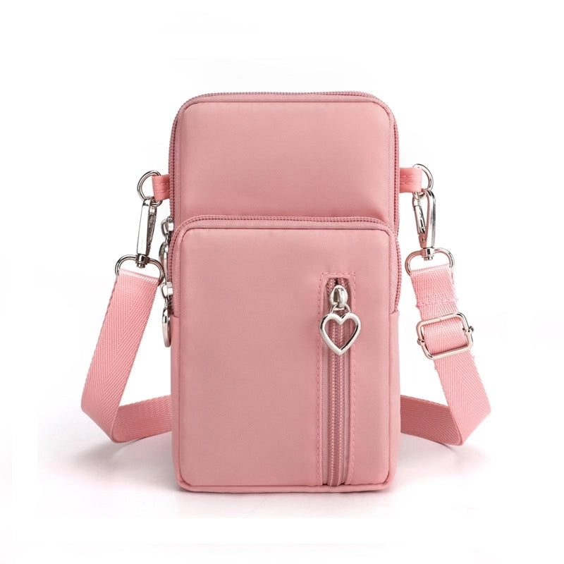 Women'S Nylon Solid Color Fashion Zipper Phone Wallet
