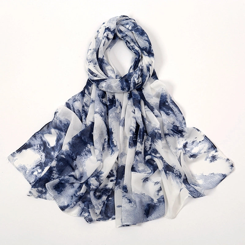 Women's Elegant Sweet Flower Polyester Scarf Shawl