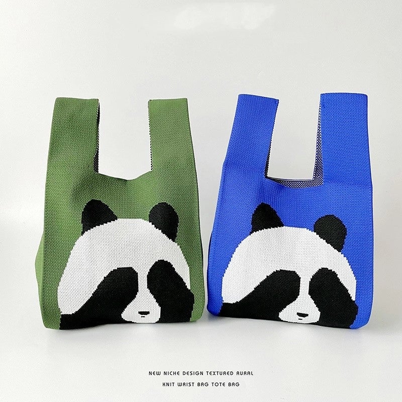Women's Medium Knit Animal Cute Basic Open Handbag