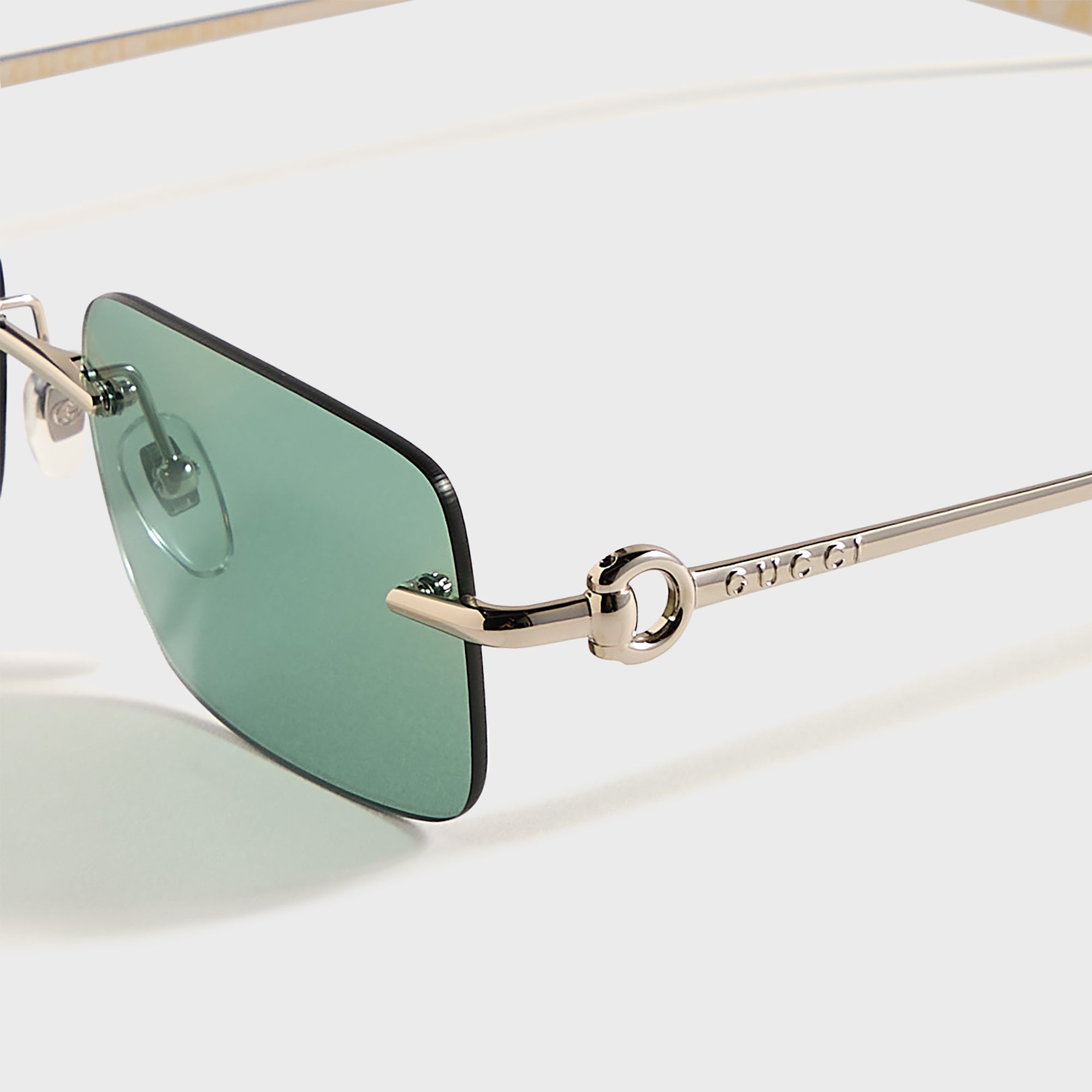 Gucci Rectangular Frames - Silver / Green