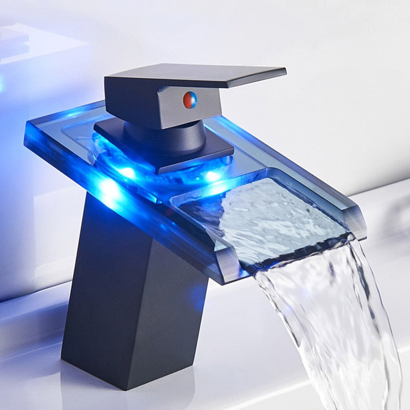 LED Waterfall Bathroom Faucet