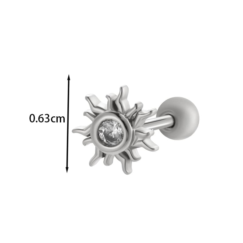 1 Piece Ear Cartilage Rings & Studs IG Style French Style  Water Droplets Flower Copper Inlay Zircon