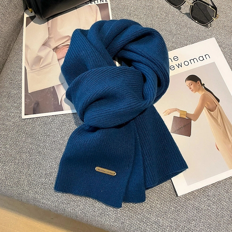 Unisex Elegant Business Basic Solid Color Fleece Scarf
