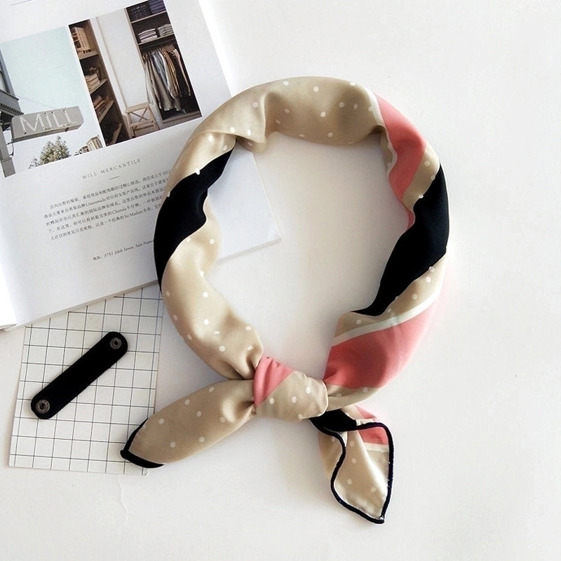 Unisex Sweet Stripe Silk Scarf