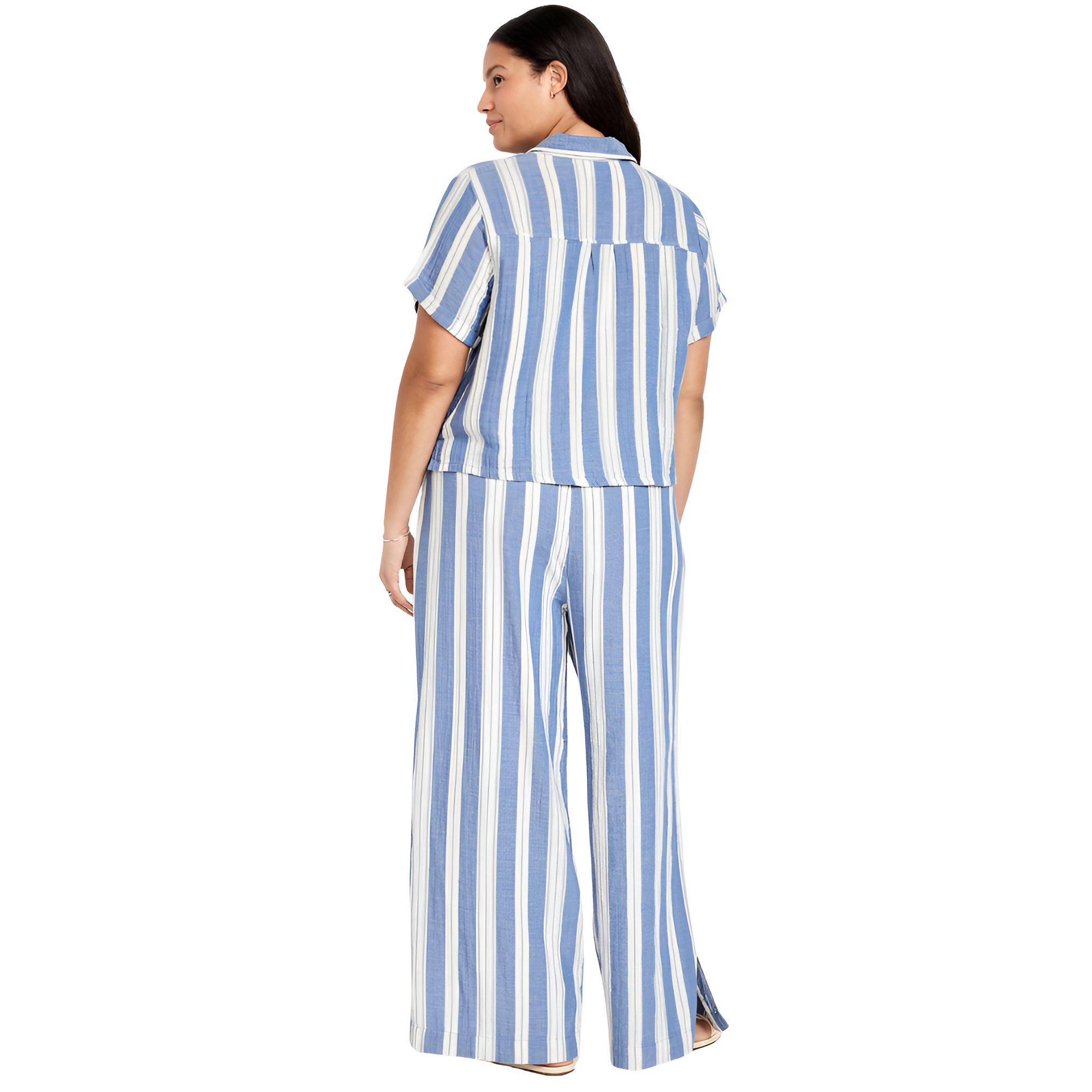 High Rise Crinkle Gauze Super Wide Pants