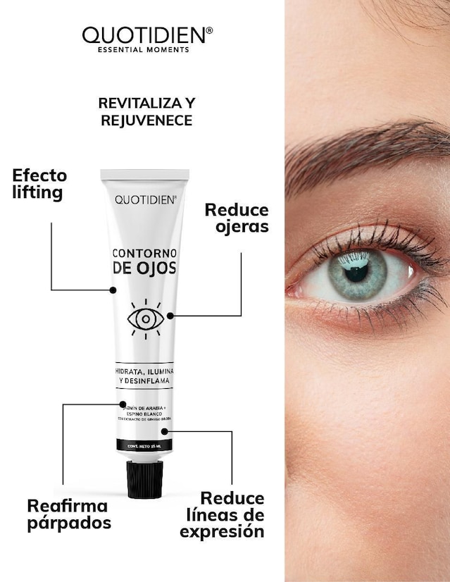 Kit Facial Limpiador + Tónico + Serum Vitamina C + Suero Acido Hialuronico + Gel Contorno de Ojos Quotidien Skin Care