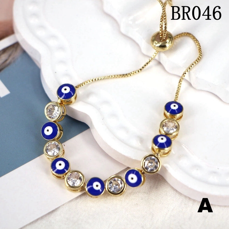 Copper Plating Geometric Artificial Gemstones Copper Bracelets